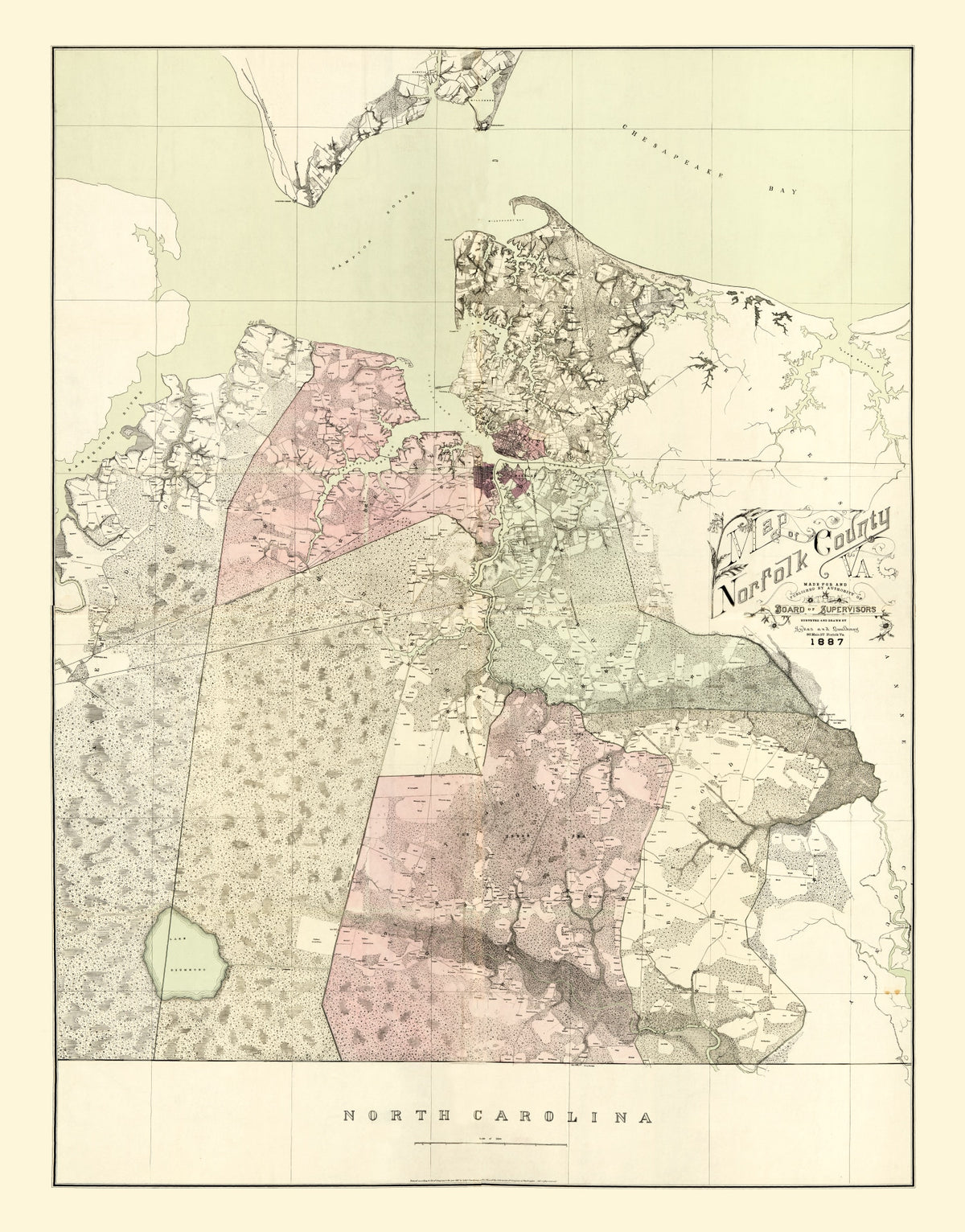 Preview of Vintage Map of Norfolk County, Virginia 1887