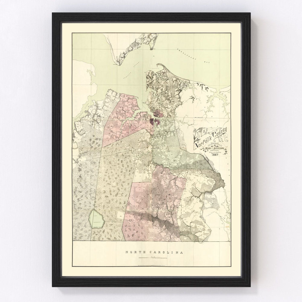 Norfolk County Vintage Map 1887