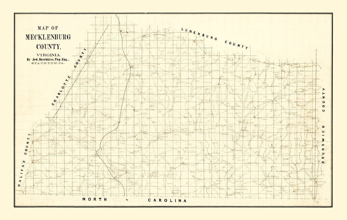 Preview of Vintage Map of Mecklenburg County, Virginia 1860