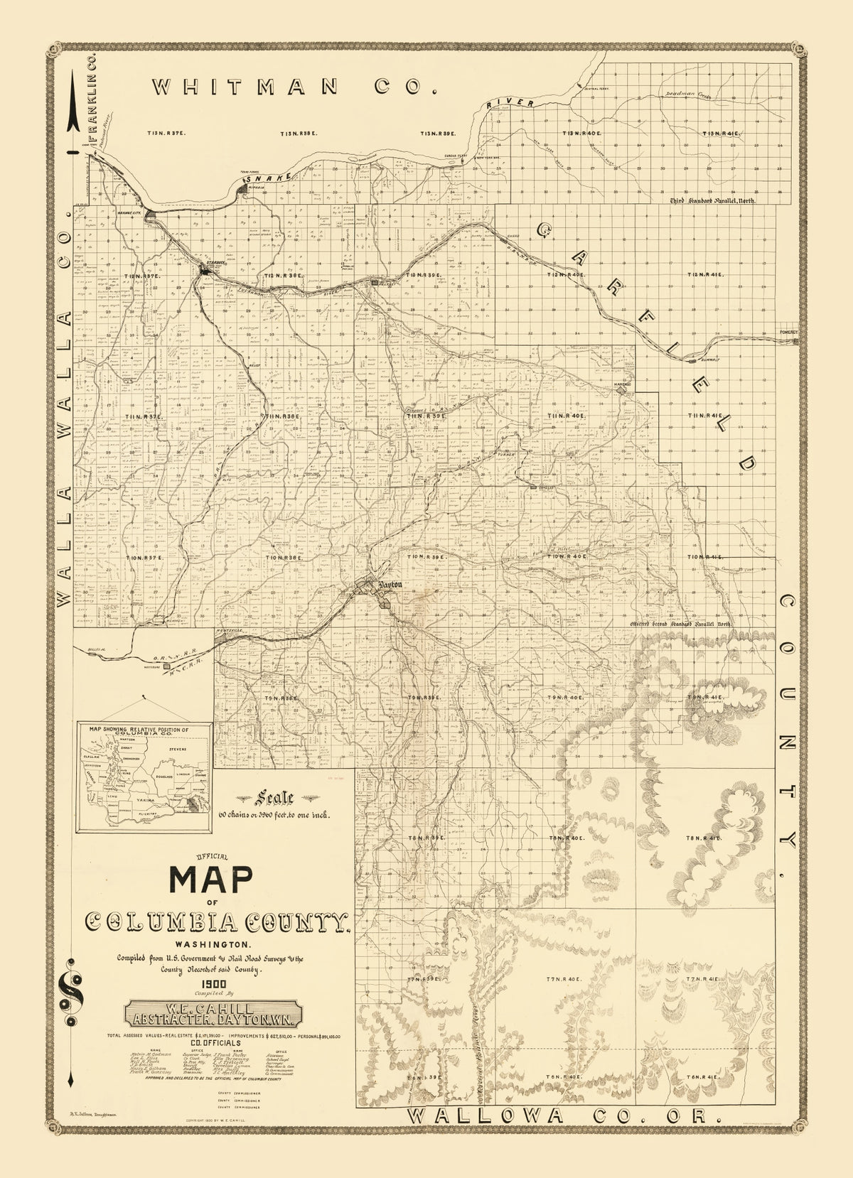 Preview of Vintage Map of Columbia County, Washington 1900