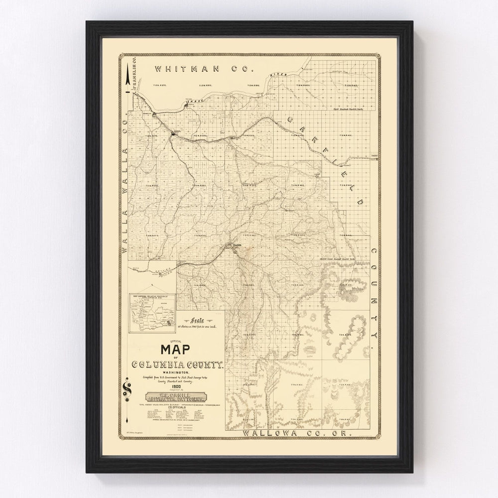 Columbia County Vintage Map 1900