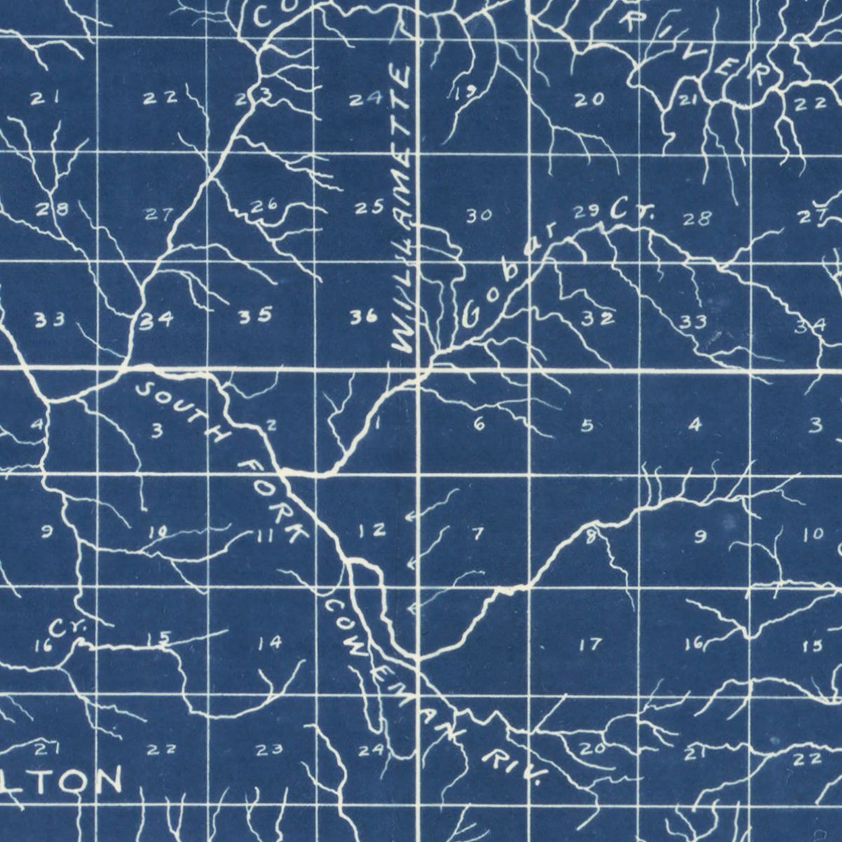 Restored historic details from the 1897 county map of Cowlitz County, Washington