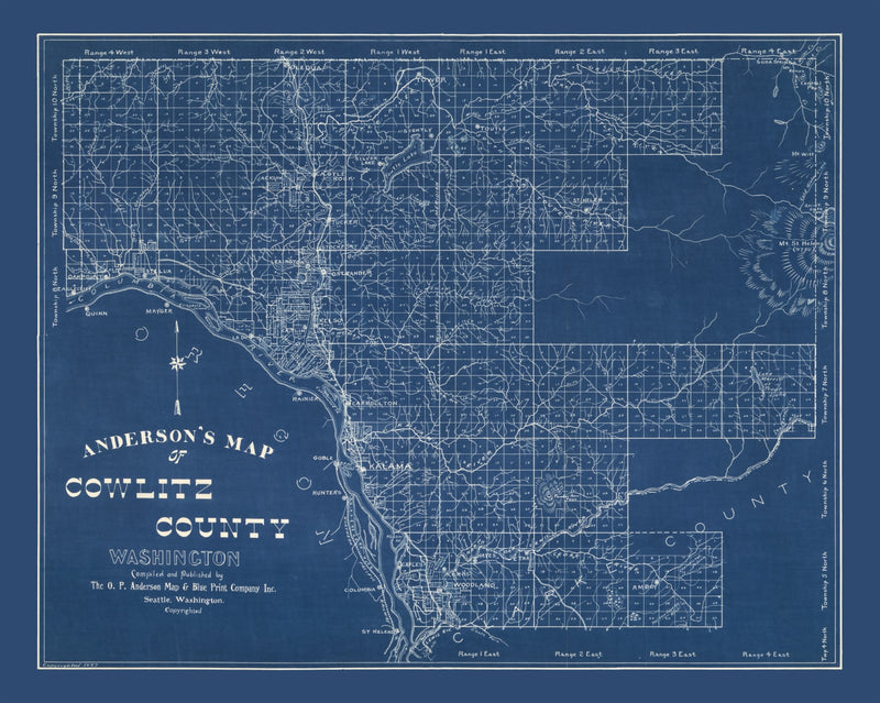 Size comparison using Vintage Map of Cowlitz County, Washington 1897