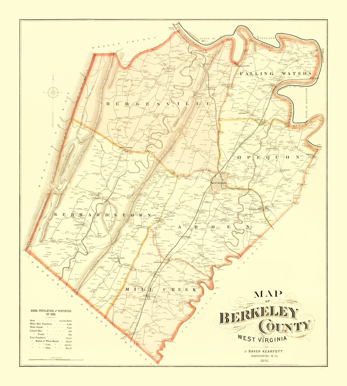 Preview of Vintage Map of Berkeley County, West Virginia 1894