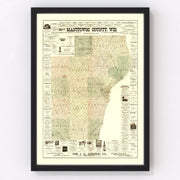 Manitowac County Vintage Map 1902