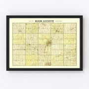 Rock County Vintage Map 1900