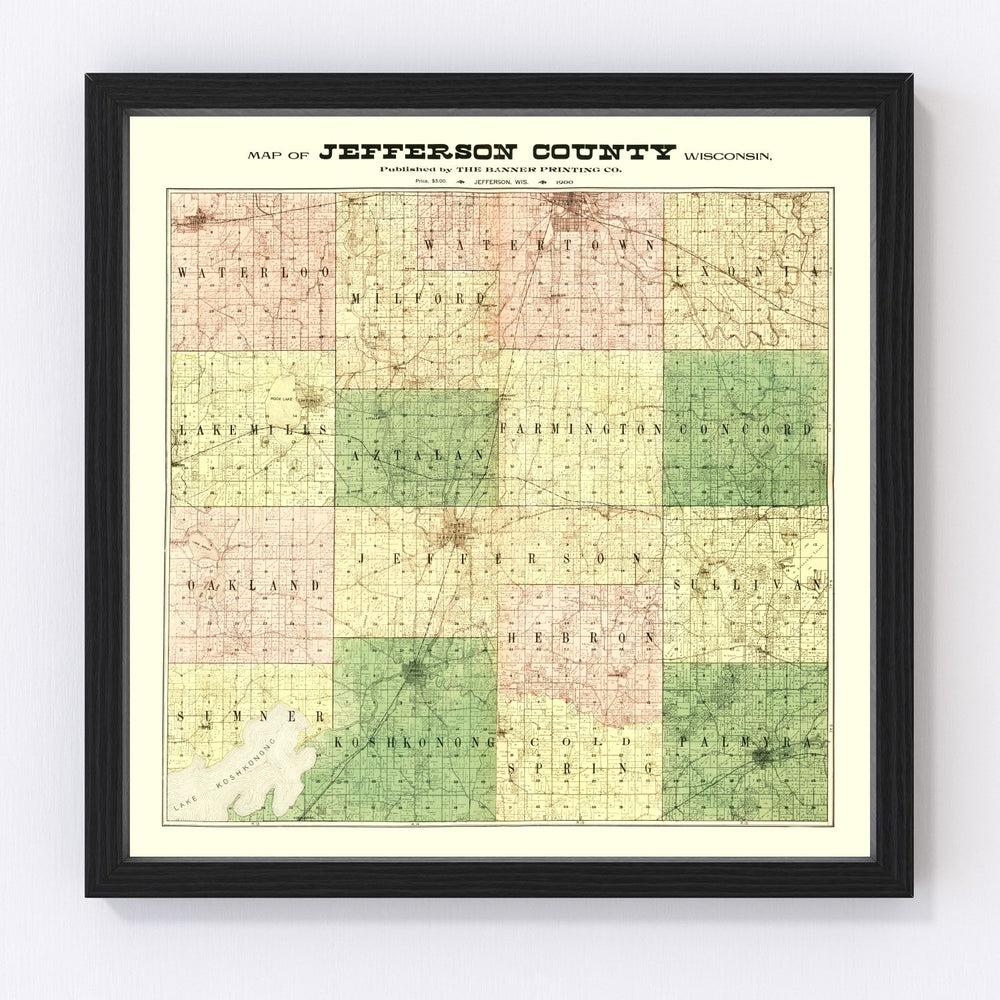 Jefferson County Vintage Map 1900
