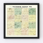 Walworth County Vintage Map 1900