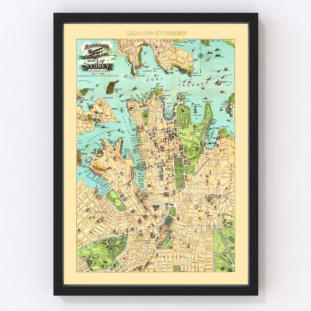 Sydney Vintage Map 1909
