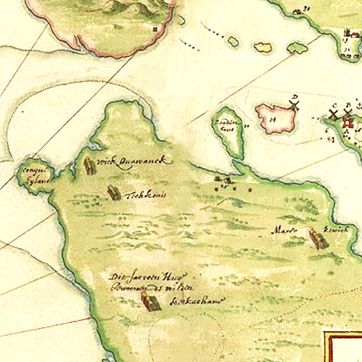Restored historic details from the 1670 region map of County