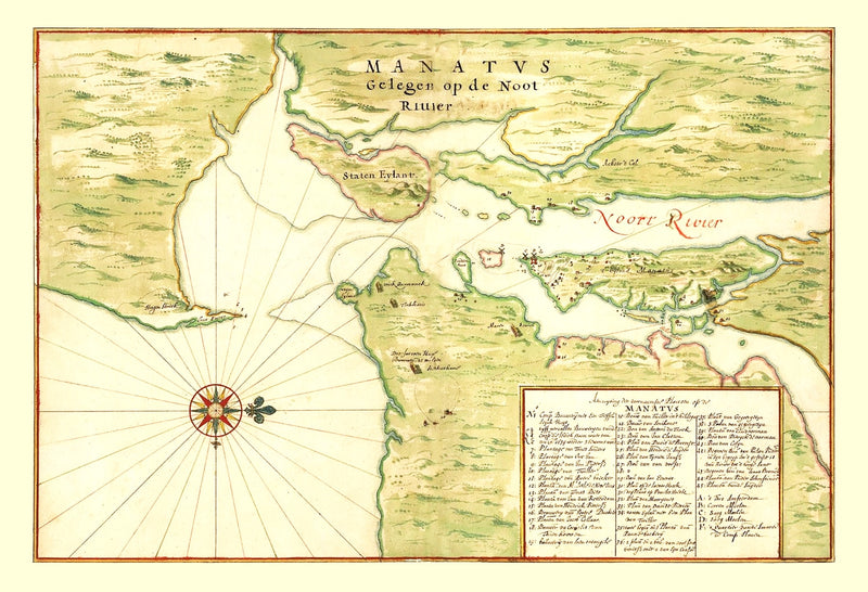 Size comparison using Vintage Map of New York Region, 1670
