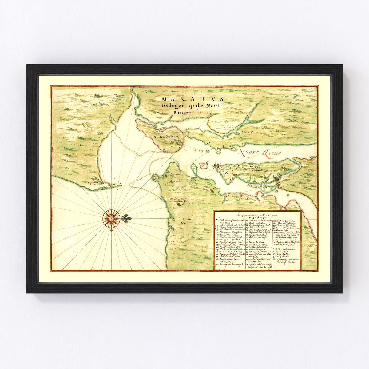 New York Region Vintage Map 1670