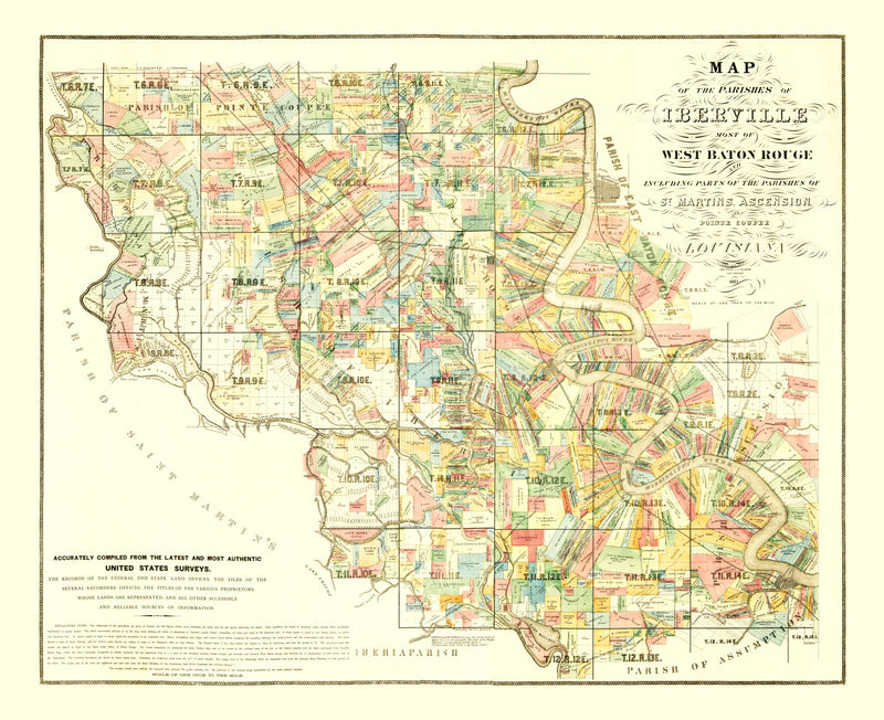 Size comparison using Vintage Map of Iberville Parish, Louisiana 1883