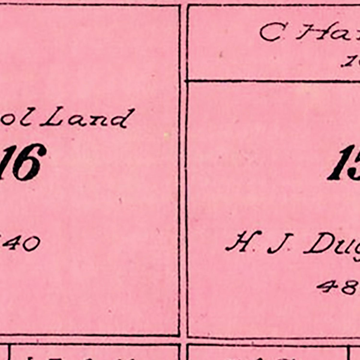Restored historic details from the 1916 township map of Sully County, South Dakota