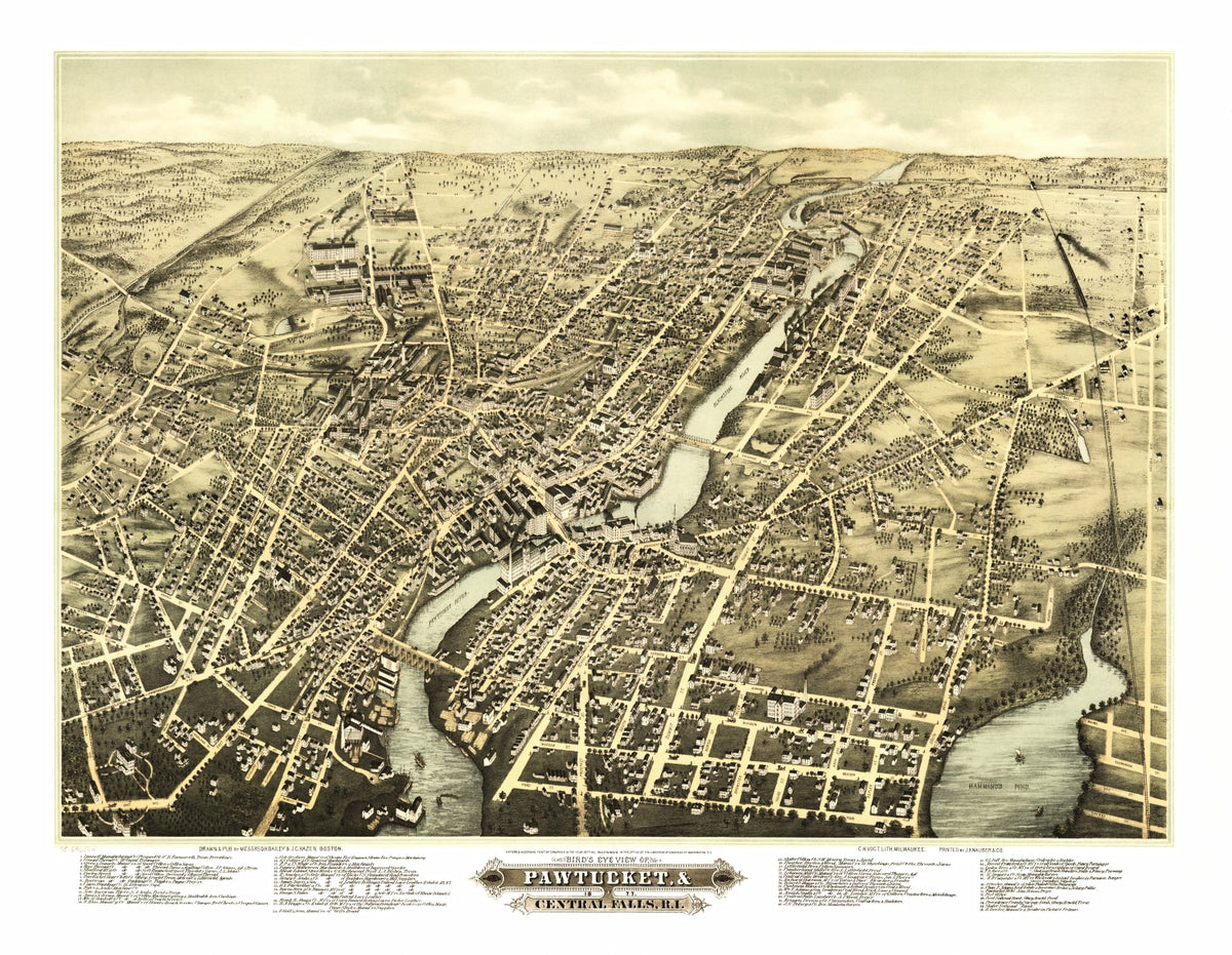 Preview of Vintage Map of Pawtucket, Rhode Island 1877