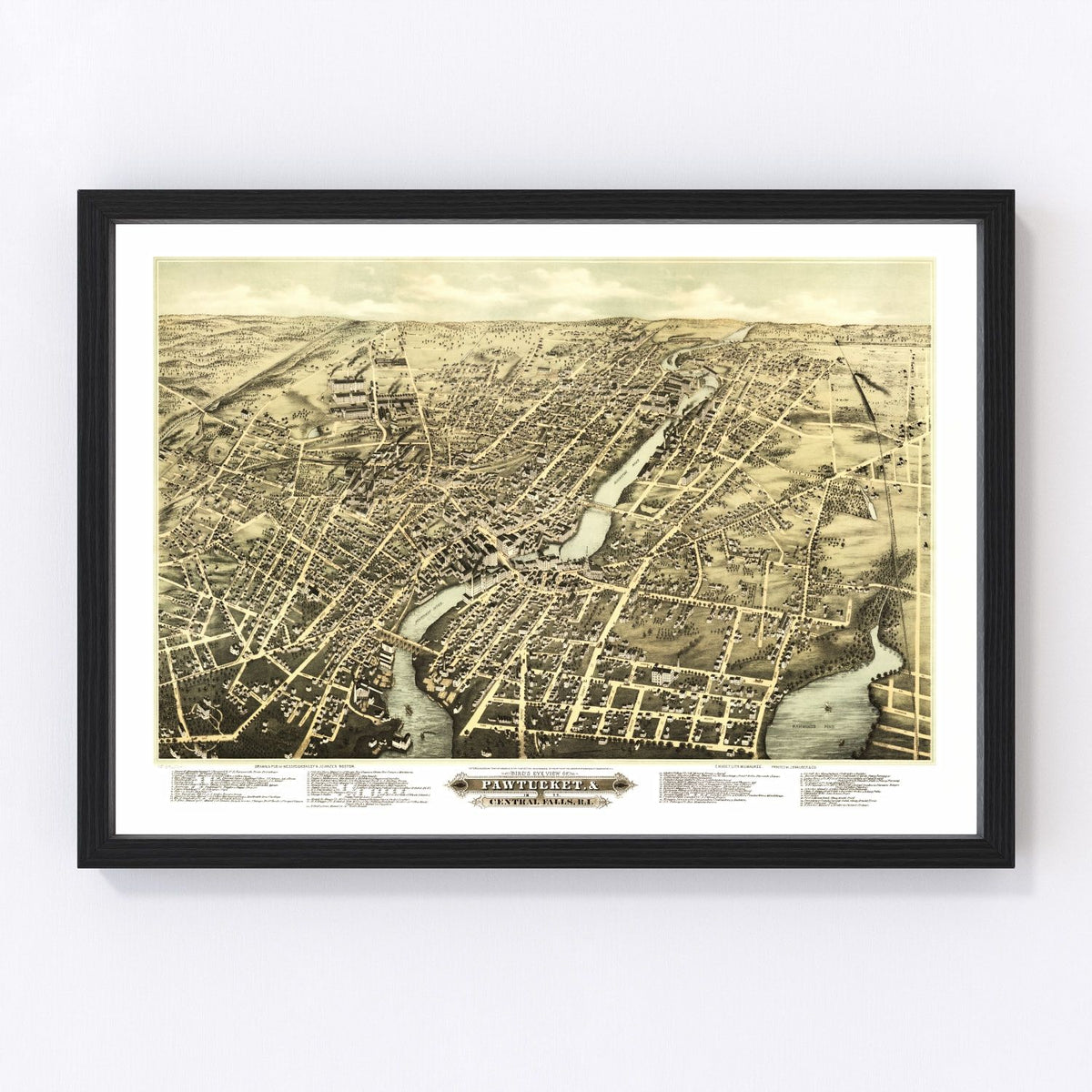 Pawtucket Vintage Map 1877