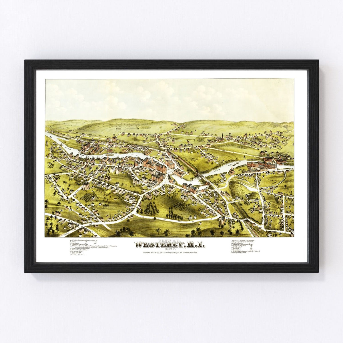 Westerly Vintage Map 1877