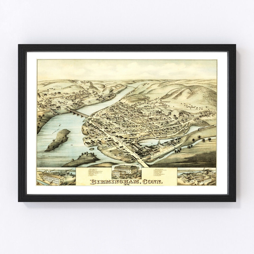 Birmingham Vintage Map 1876