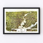Bridgeport Vintage Map 1875