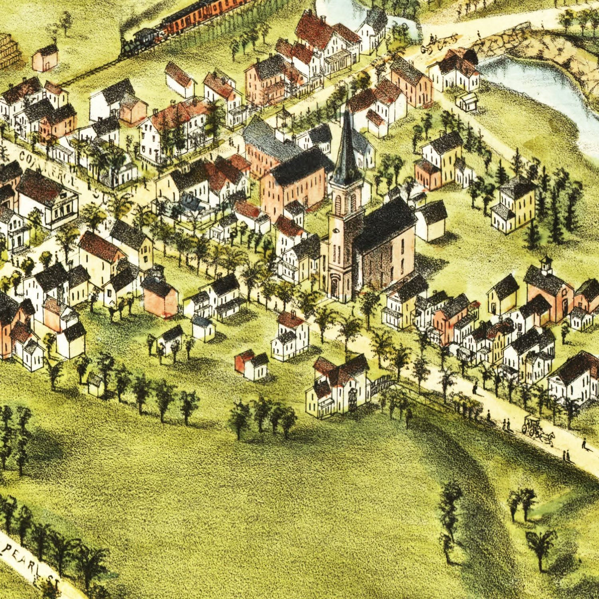 Restored historic details from the 1881 city map of Clinton, Connecticut