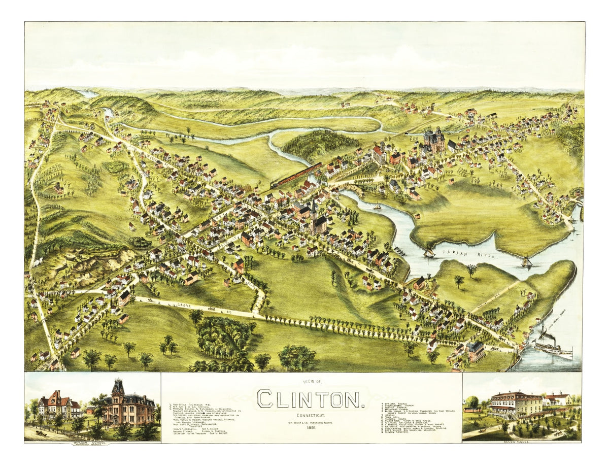 Preview of Vintage Map of Clinton, Connecticut 1881