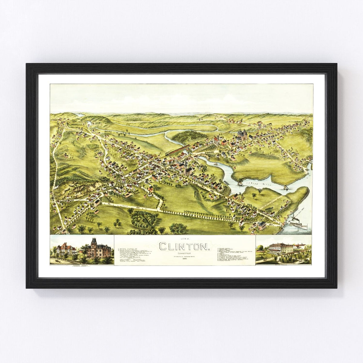 Clinton Vintage Map 1881