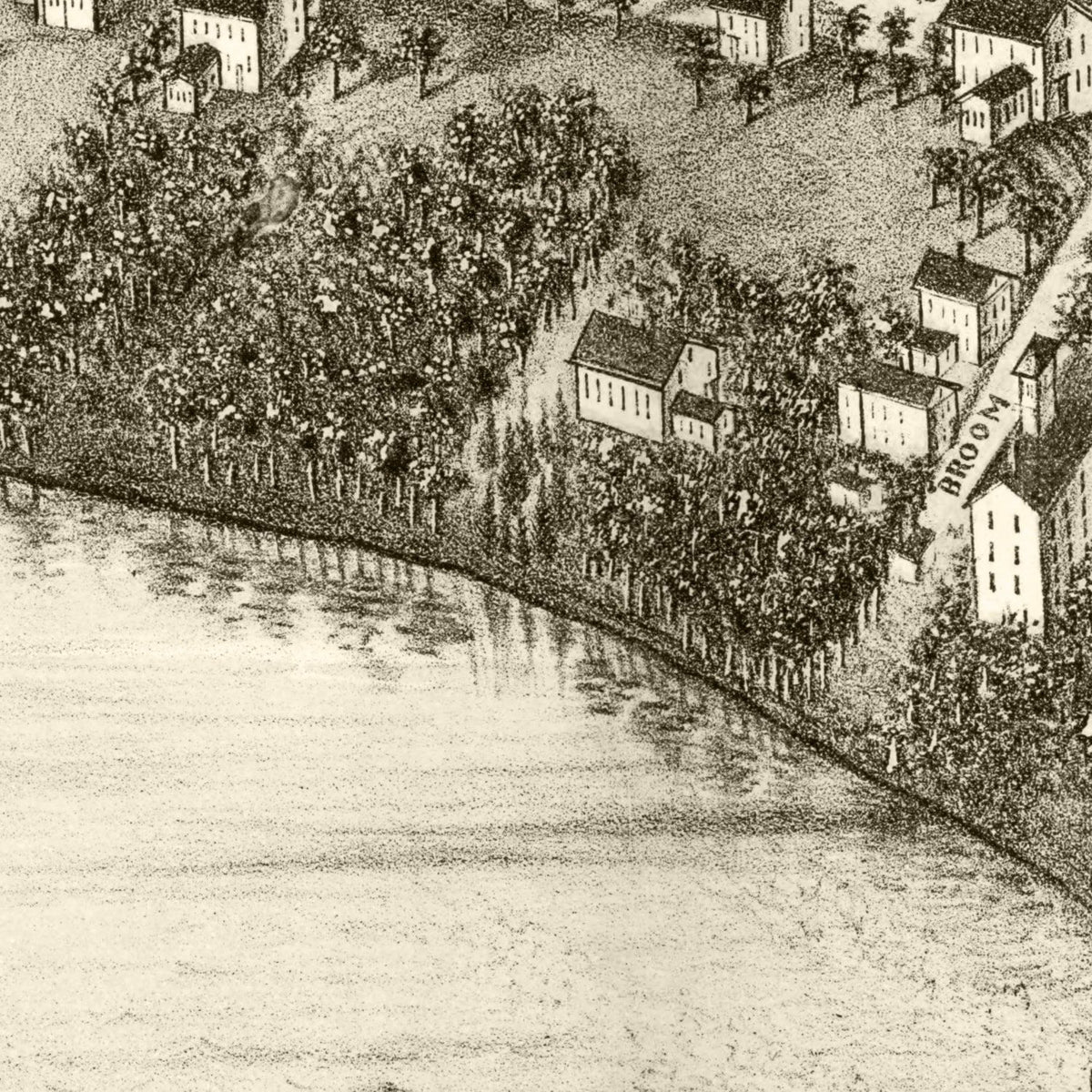 Restored historic details from the 1880 city map of East Haddam, Connecticut