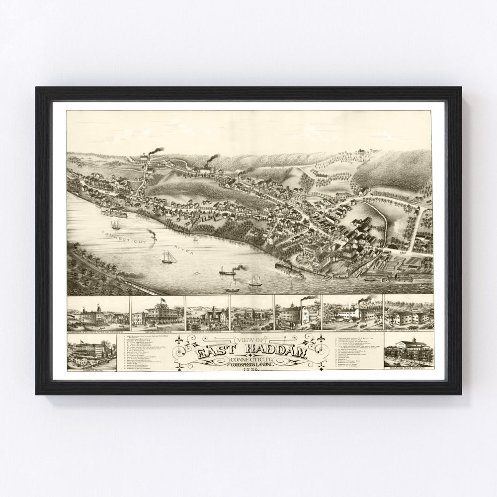 East Haddam Vintage Map 1880
