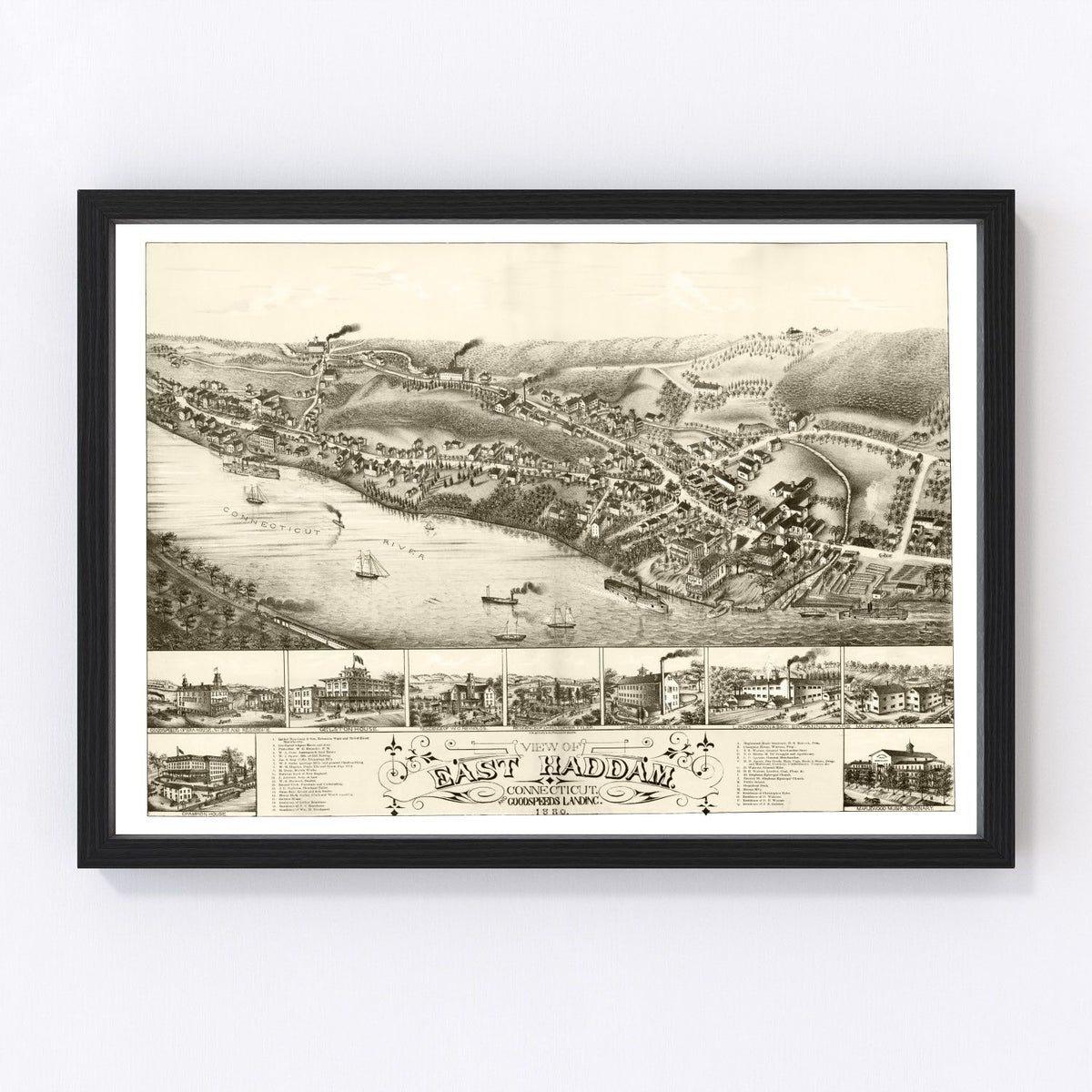 East Haddam Vintage Map 1880
