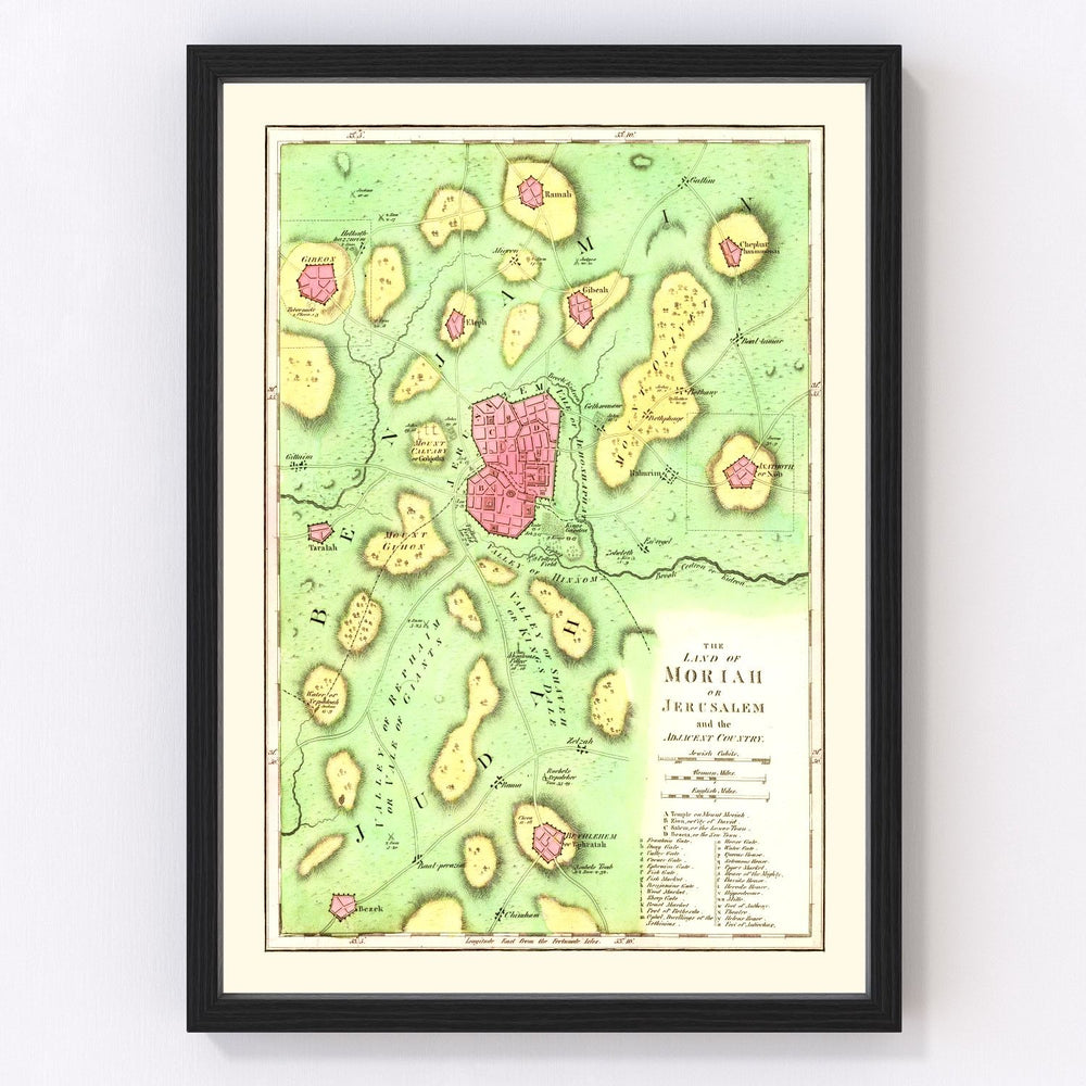 Jerusalem Vintage Map 1831