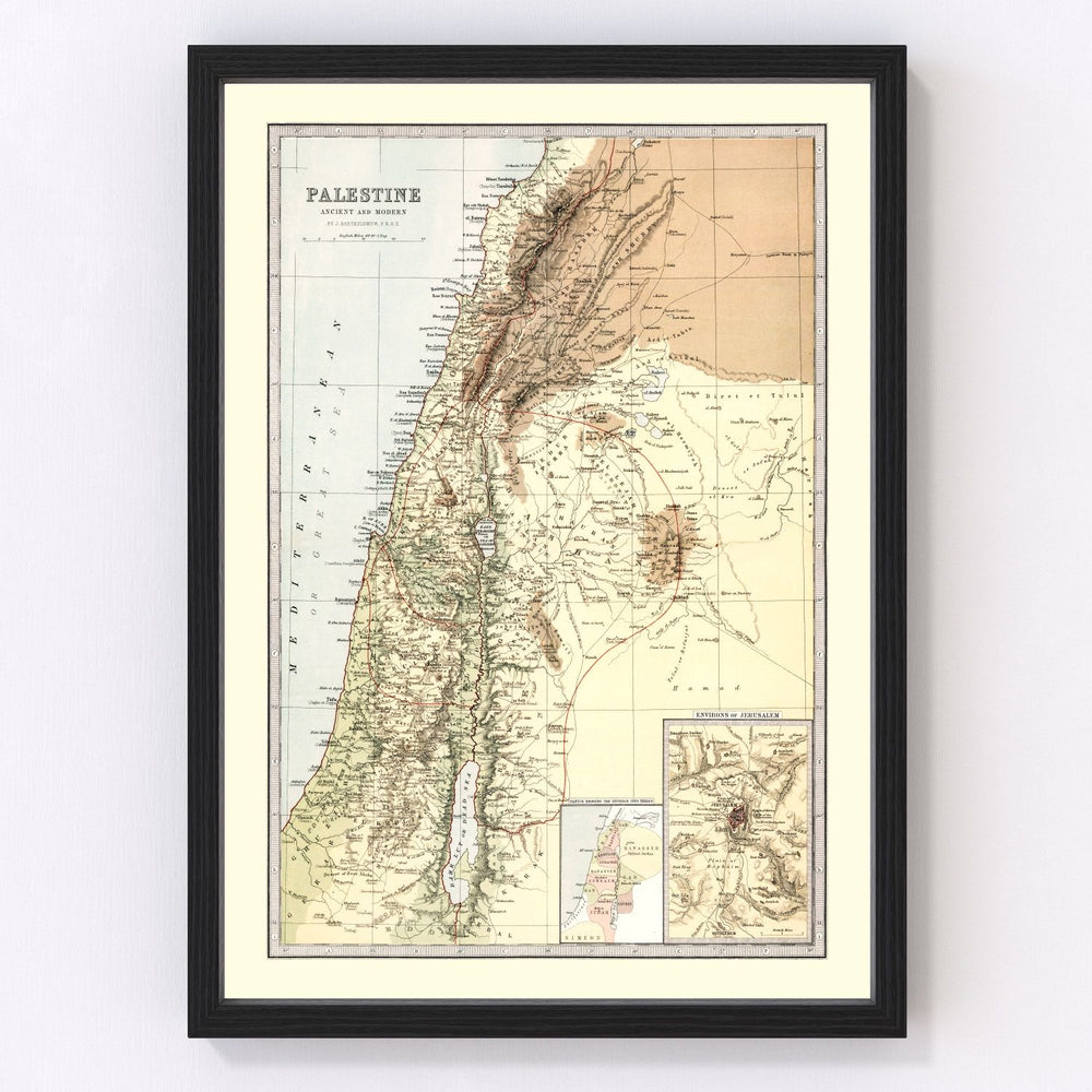 Palestine Vintage Map 1871