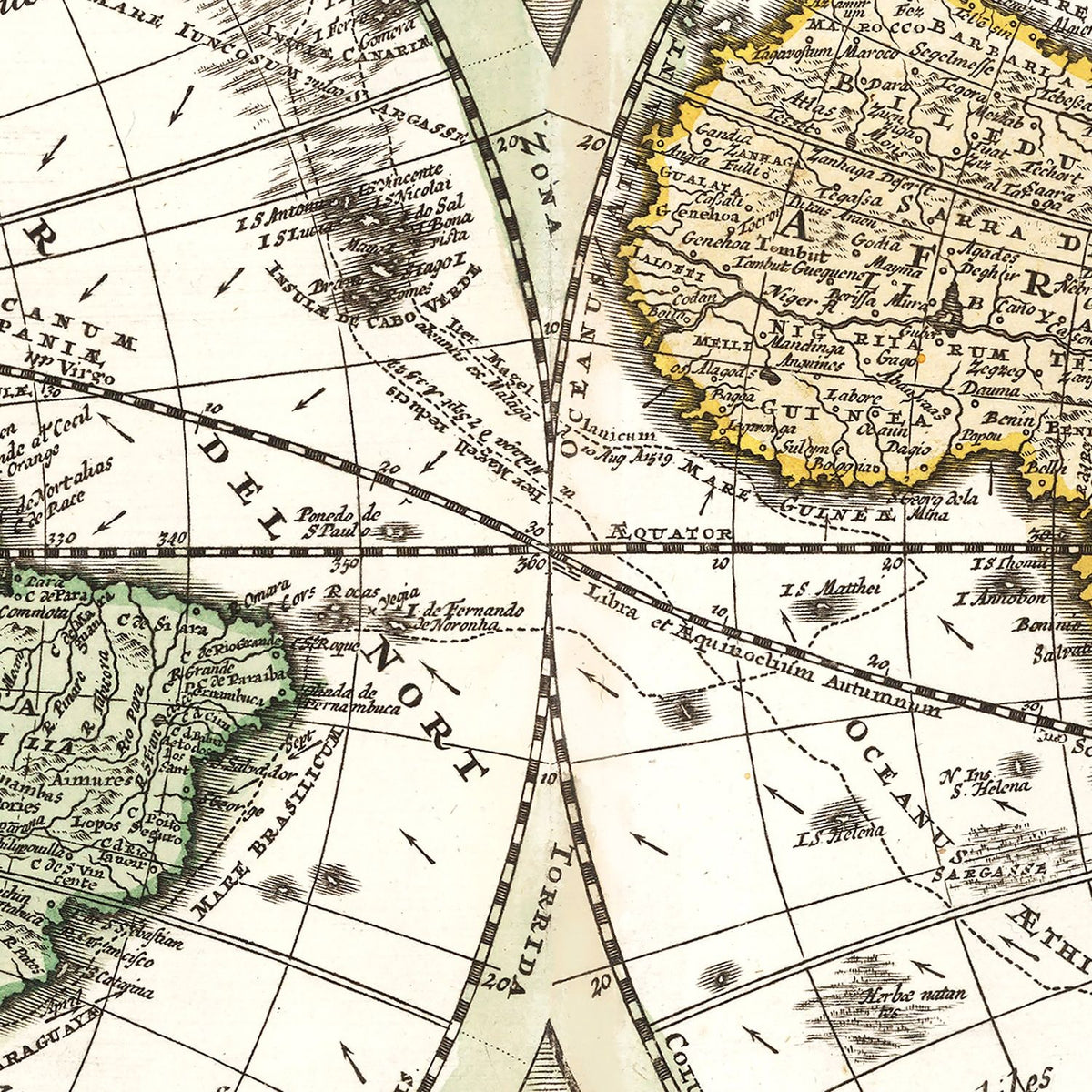 Restored historic details from the 1716 world map of County