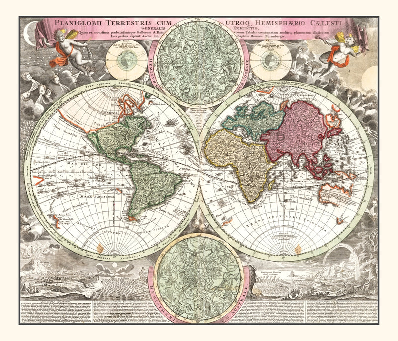 Size comparison using Vintage World Map 1716