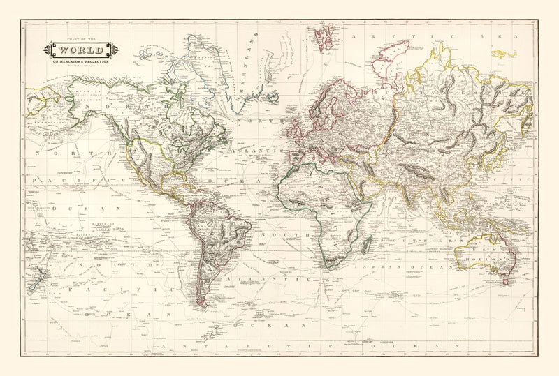 Size comparison using Vintage World Map 1841