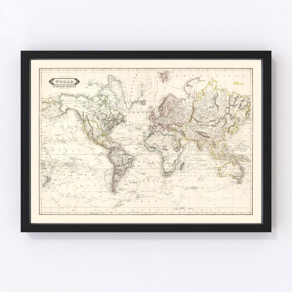 World Vintage Map 1841