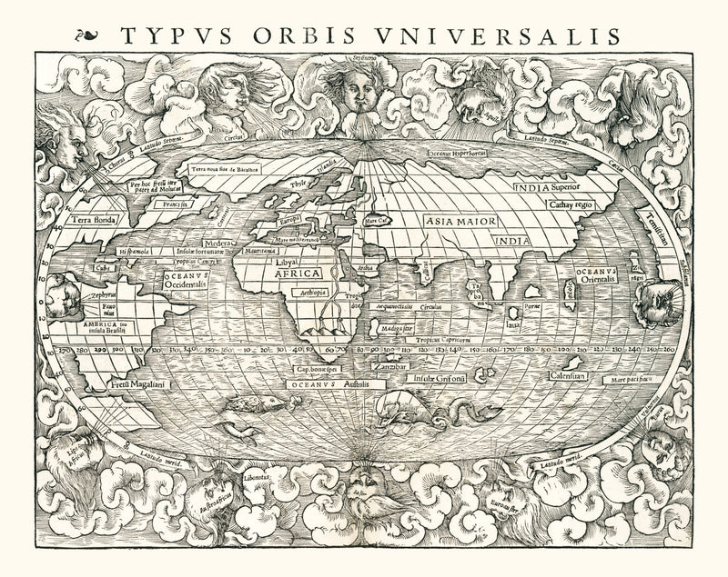 Size comparison using Vintage World Map 1540