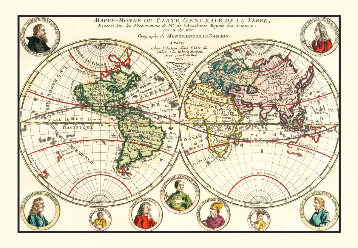 Preview of Vintage World Map 1717