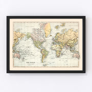 World Vintage Map 1892