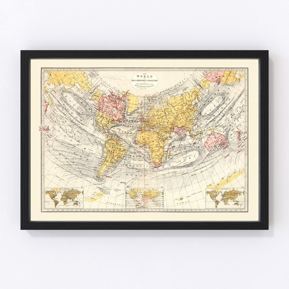 World Vintage Map 1871
