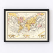 World Vintage Map 1871
