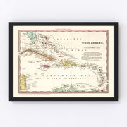 West Indies Vintage Map 1834