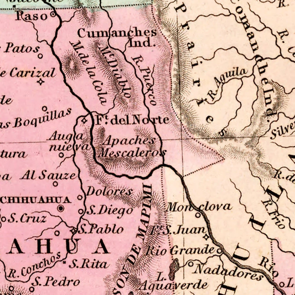 Restored historic details from the 1834 country map of County