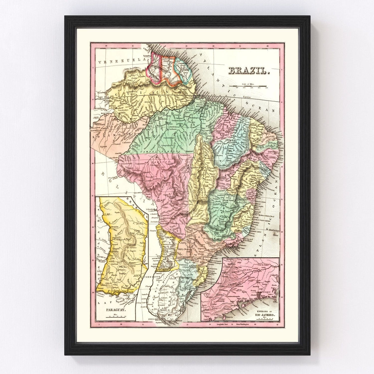 Brazil Vintage Map 1842