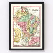 Brazil Vintage Map 1842