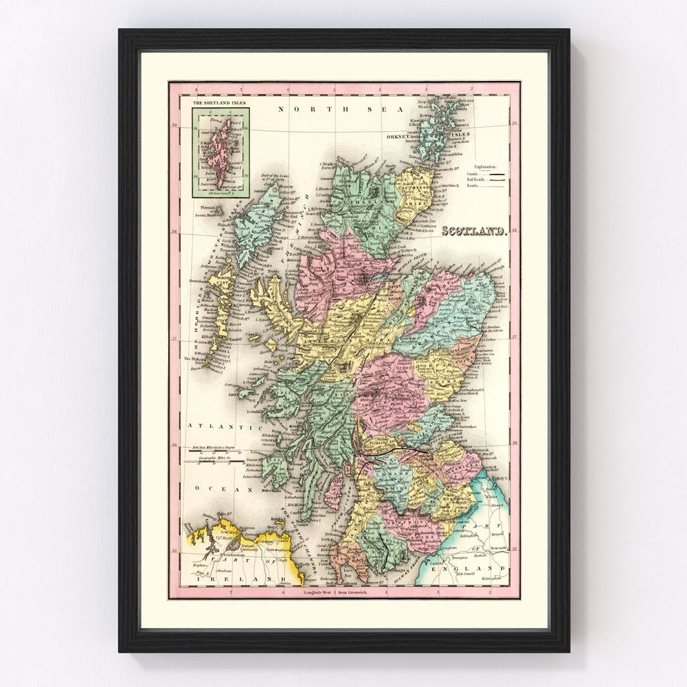 Scotland Vintage Map 1842