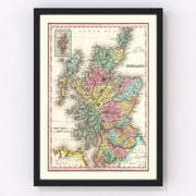 Scotland Vintage Map 1842