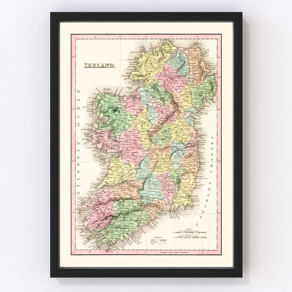 Ireland Vintage Map 1836