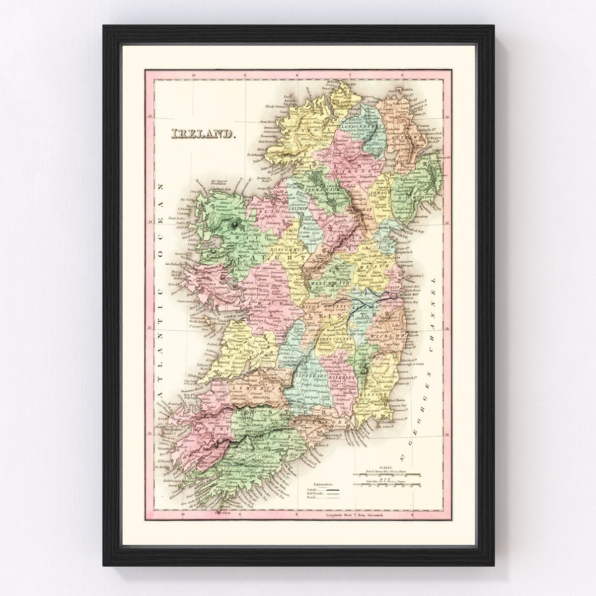 Ireland Vintage Map 1836