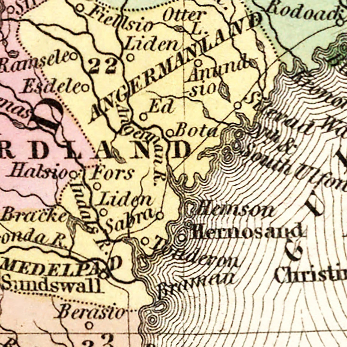 Restored historic details from the 1836 country map of County