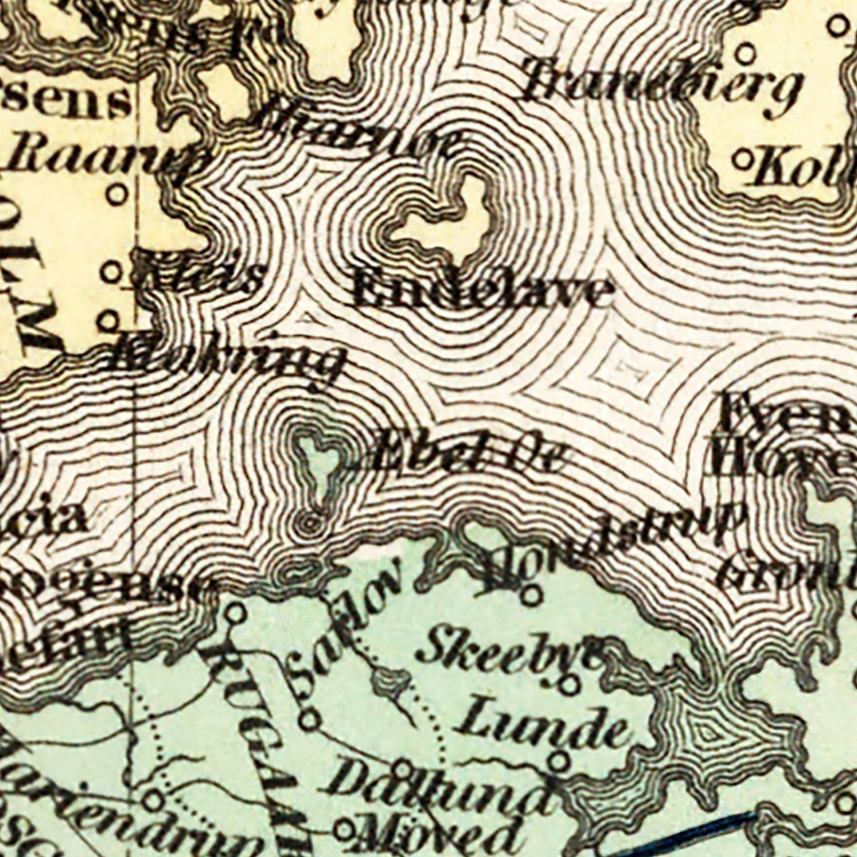 Restored historic details from the 1836 country map of County
